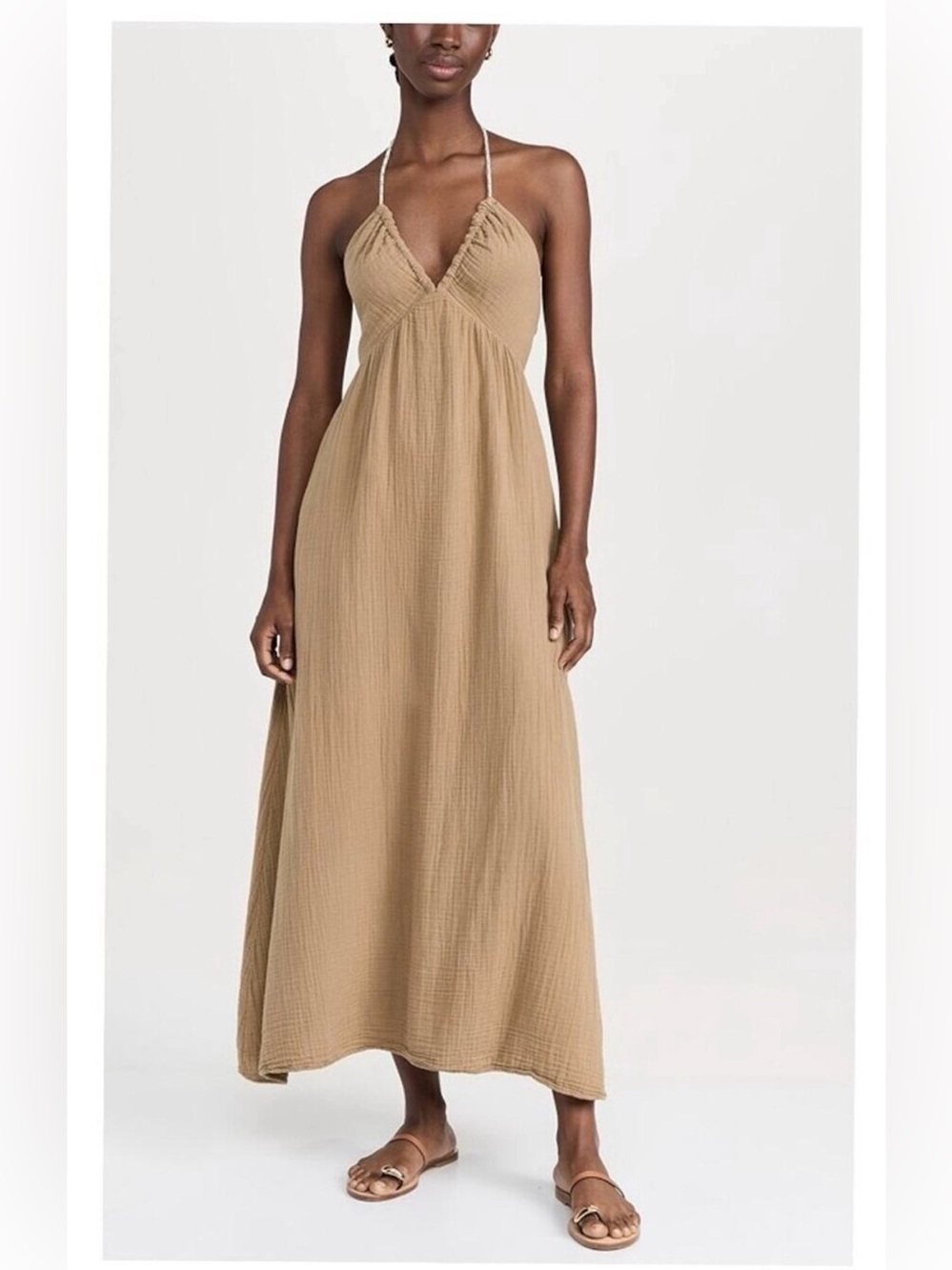 Xirena Maggie Gauze Halter Maxi Dress in Sea Grass - Size Small